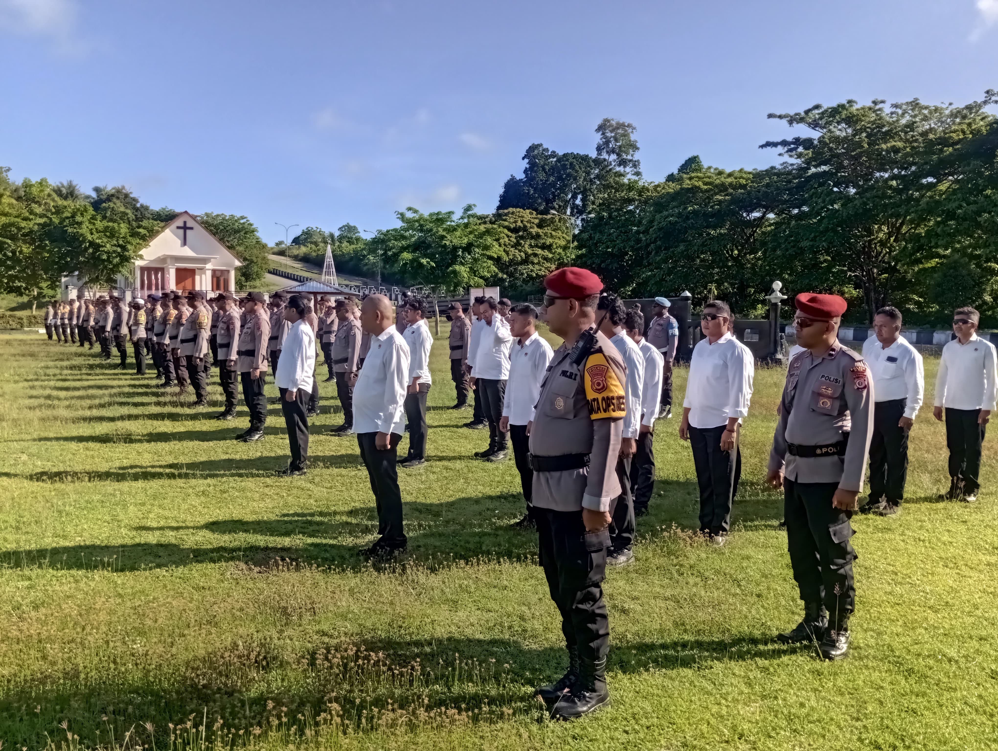 Pimpin Apel Bersama Kompi 4 Yon C dan BKO Polres MBD, Kapolres: Minimalisir Pelanggaran Anggota saat Pengamanan Pilkada