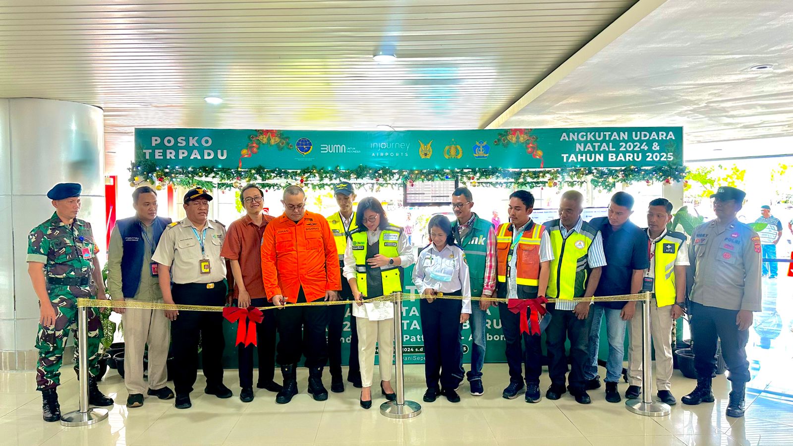 Jelang libur Nataru 2024/2025, PT Angkasa Pura Indonesia Cabang Bandar Udara Pattimura – Ambon Bersama Para Stakeholder Menggelar Posko Monitoring Angkutan Udara
