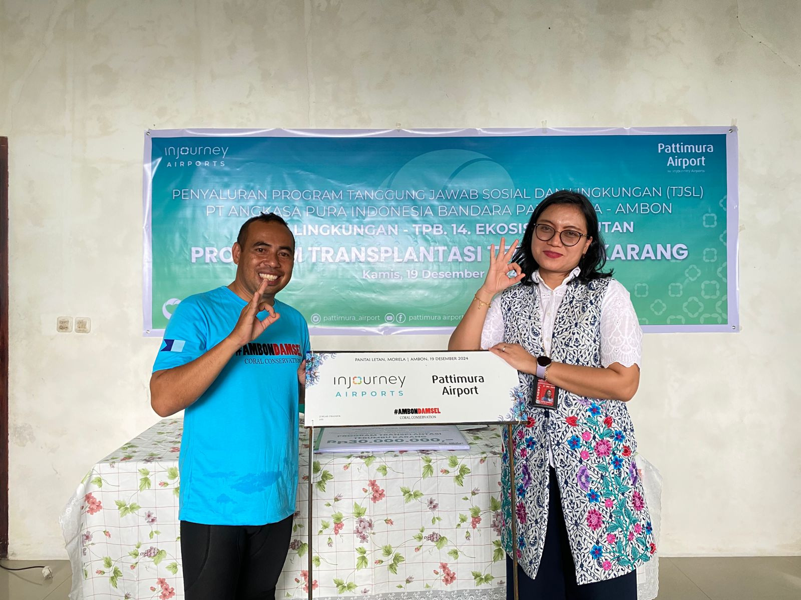 PT Angkasa Pura Indonesia Bandara Pattimura – Ambon Peduli Lingkungan Lewat Program Transplantasi Terumbu Karang di Negeri Morella