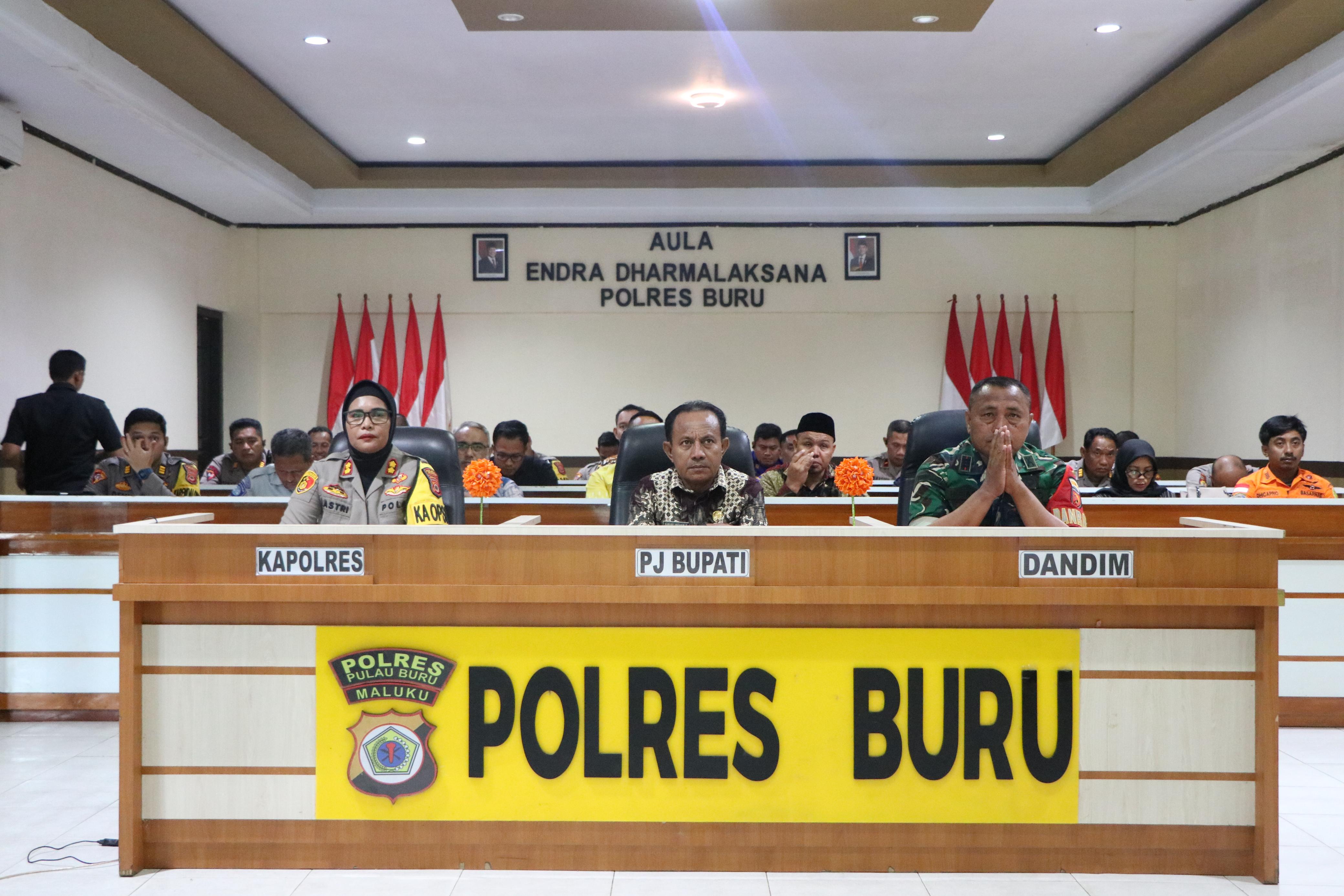 Polres Buru Gelar Rakor Lintas Sektoral Dalam Rangka Kesiapan Pengamanan Idul Fitri