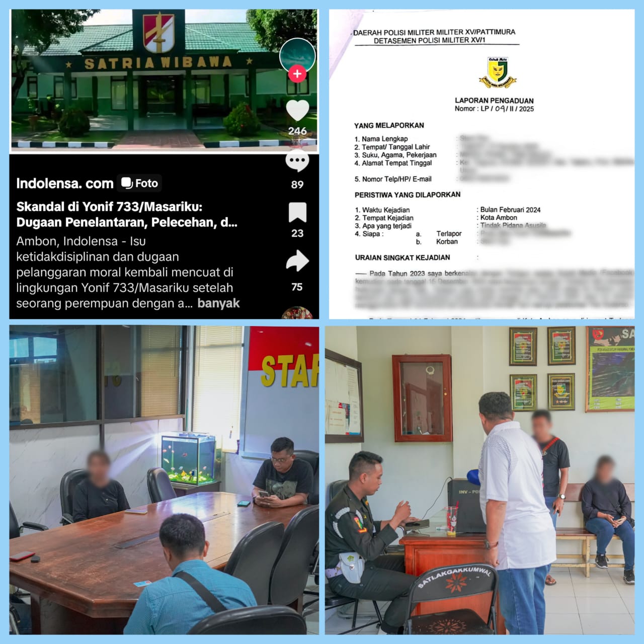 Kapendam XV/Pattimura: Dugaan Penelantaran, Pelecehan, dan Disiplin Longgar di Yonif 733/Masariku itu tidak Benar