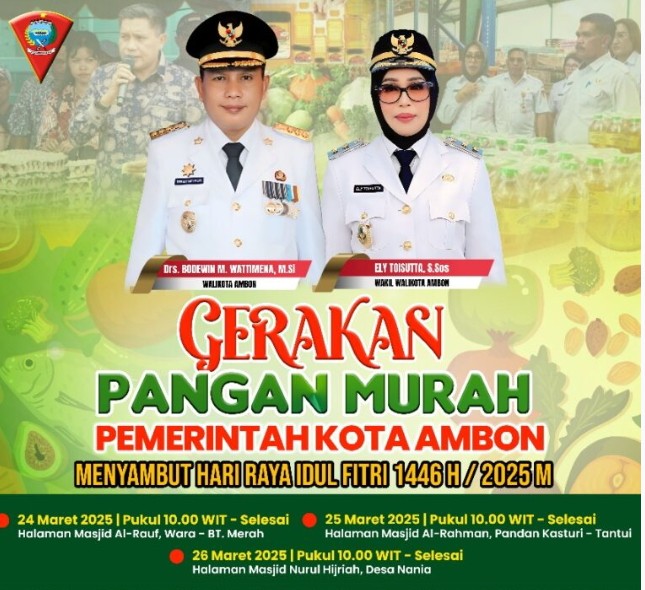 Pemkot Ambon Gelar Gerakan Pangan Murah Menyambut Hari Raya Idul Fitri