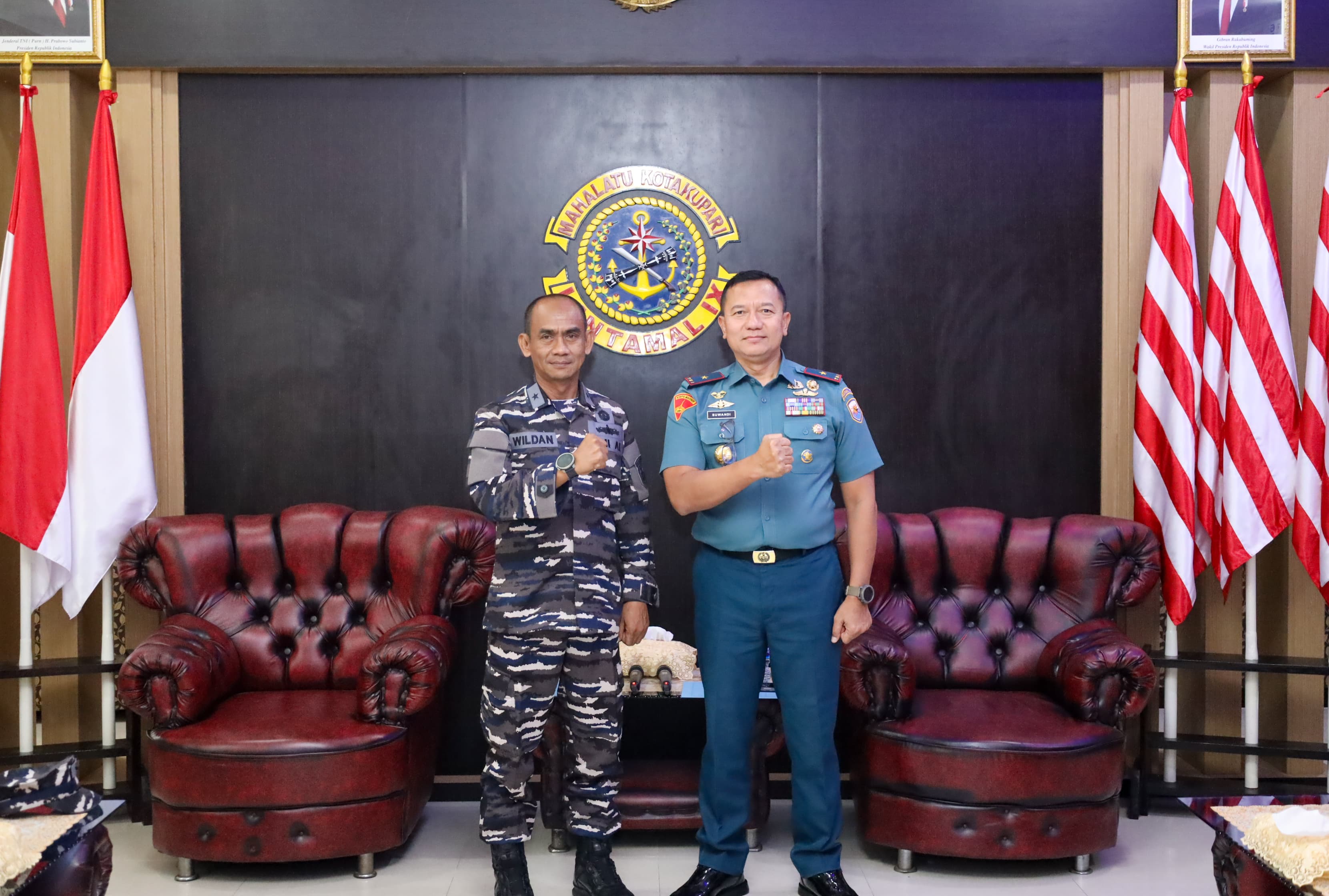 Danlantamal IX Sambut Kadisfaslanal Beserta Rombongan Kunjungan Kerja Di Mako Lantamal IX Ambon
