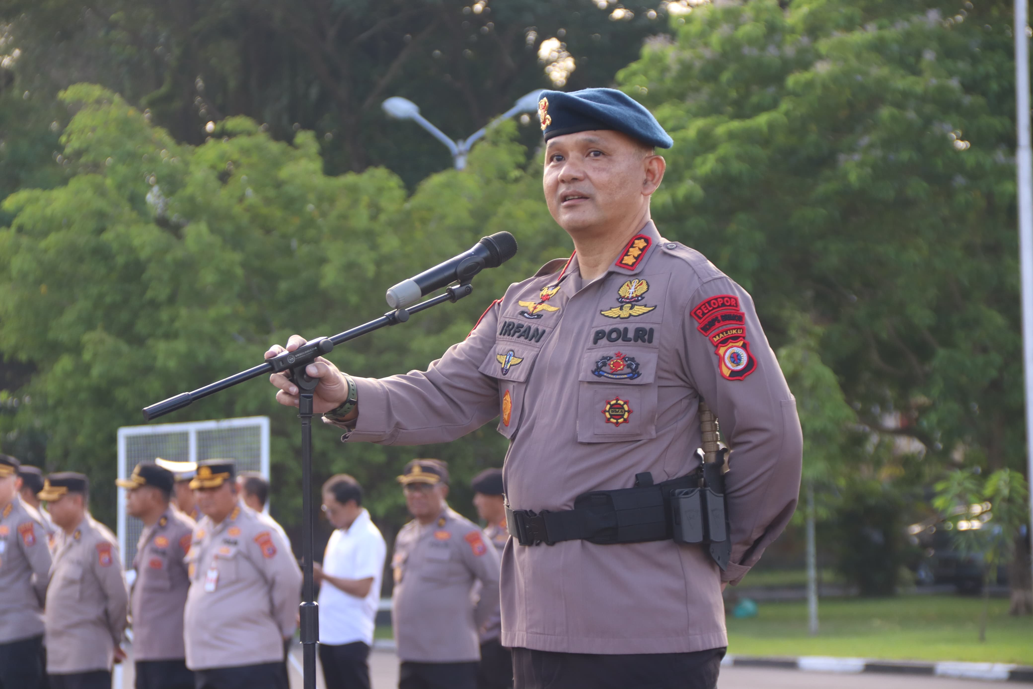Dansat Brimob Ingatkan Personel Polda Maluku Senantiasa Jaga Kamtibmas yang Kondusif