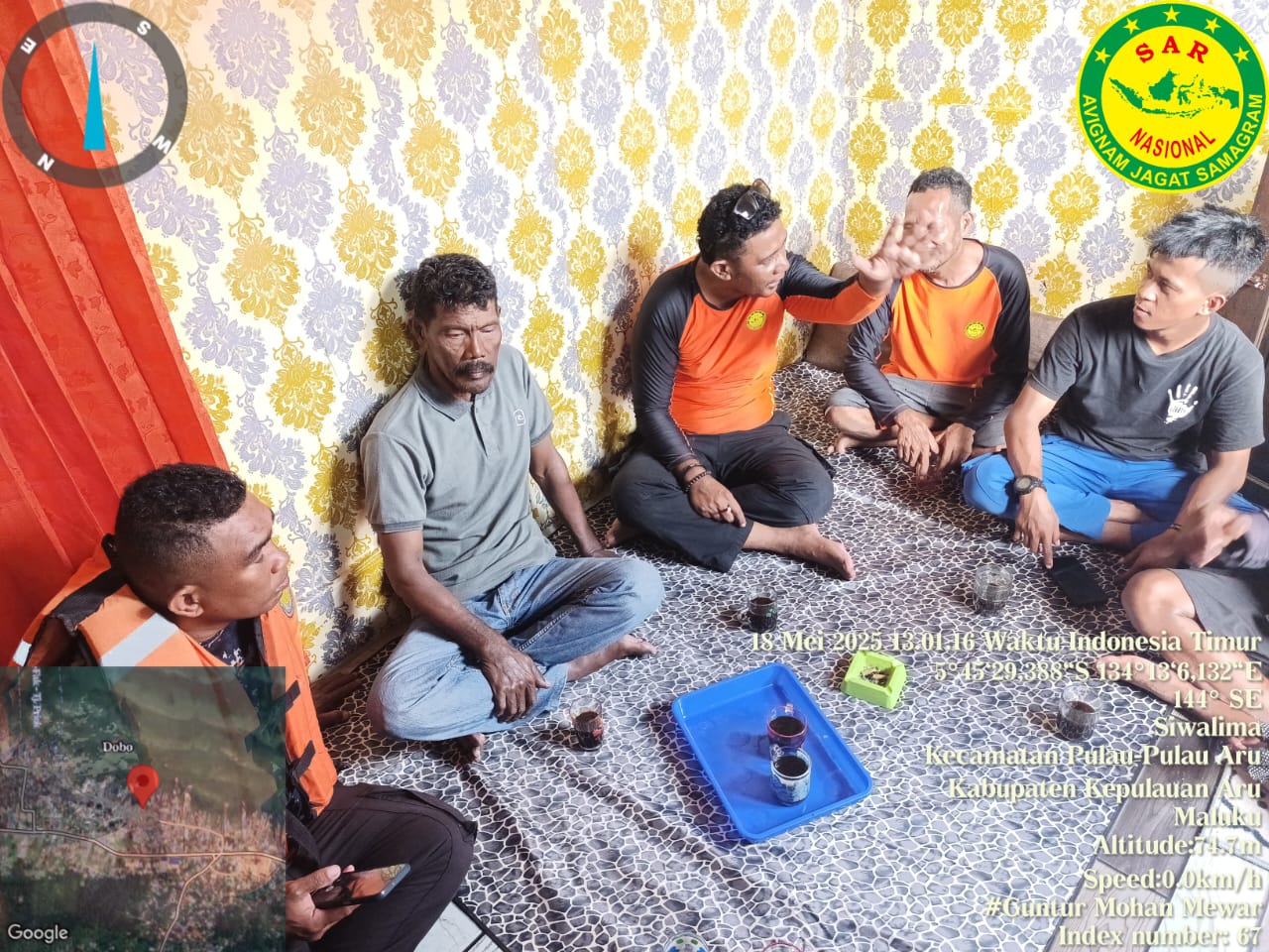 Seorang Nelayan Asal Kepulauan Aru, berhasil ditemukan TIm SAR Gabungan Setelah 3 Hari Pencarian. 