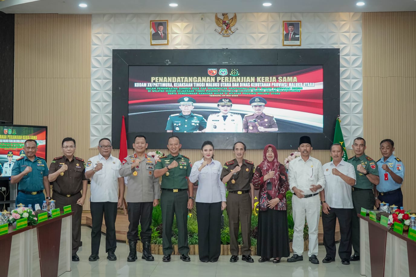 Kodam XV/Pattimura dengan Kejati dan Dinas Kehutanan Prov Malut Adakan PKS