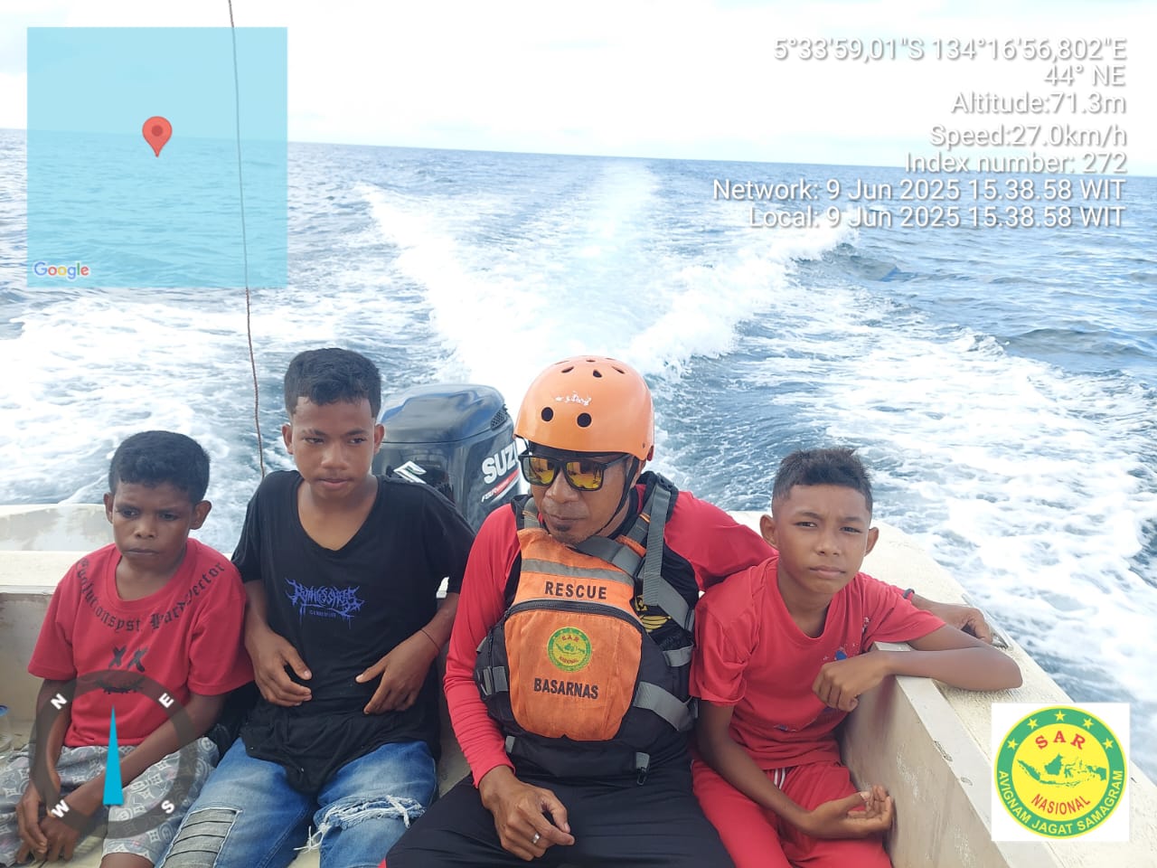 Alami Mati Mesin Speed Boat Tujuan Dobo, POB 20 Orang, berhasil Dievakuasi Tim SAR Gabungan.