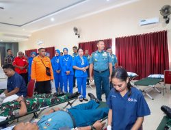 JELANG HUT KE-72, DANLANTAMAL IX AMBON GELAR BHAKTI KESEHATAN DONOR DARAH