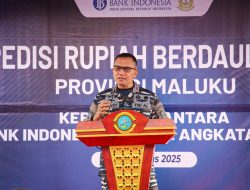 BERSINERGI DENGAN BANK INDONESIA PROVINSI MALUKU, DANLANTAMAL IX AMBON IKUTI PELEPASAN TIM EKSPEDISI RUPIAH BERDAULAT 2025