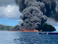 KM Sarana Perkasa Terbakar di Perairan Gunung Api Banda, Seluruh ABK Berhasil Diselamatkan