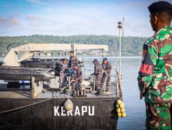 SONGSONG HARI ARMADA RI KODAERAL IX SUKSES GELAR BAKTI KESEHATAN DAN KOMSOS UNTUK MASYARAKAT SERAM UTARA-MALUKU TENGAH, GUNAKAN KAPAL PERANG KRI KERAPU-812