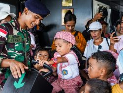 KRI Posepa – 870 Satrol Kodaeral IX Terima Kunjungan Edukatif Siswa PAUD KB Solagratia Negeri Oma